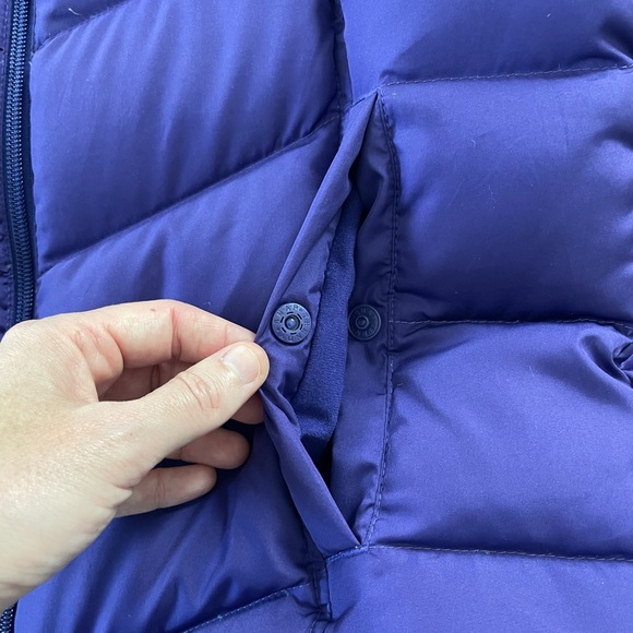 Lands’ End down puffer vest purple zippered with pockets thick warm small 6-8 - Picture 5 of 9
